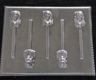 400sp Pirate Caribbean Face Chocolate or Hard Candy Lollipop Mold